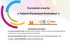 Visuel de la formation Patient-Partenaire-Expert avec les logos de l'unit&eacute; mixe de d&eacute;celoppement professionnel de l'universit&eacute; de Bourgogne