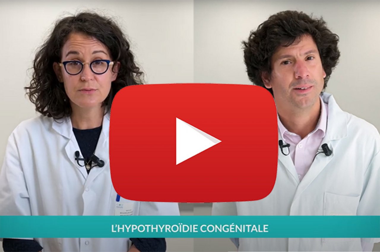 Prises de vue dans la vid&eacute;o Youtube "Hyopthyro&iuml;die cong&eacute;nitale" expliqu&eacute; par le Dr Natacha Bouhours-Nouet et le Dr Fr&eacute;d&eacute;ric Illouz d'Angers