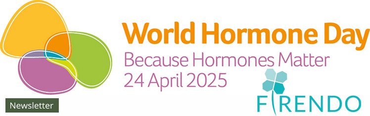 Logo de World Hormone Day 2025 et FIRENDO pour la newsletter d'avril 2025